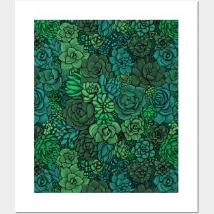 Succulent garden in green Posters and Art